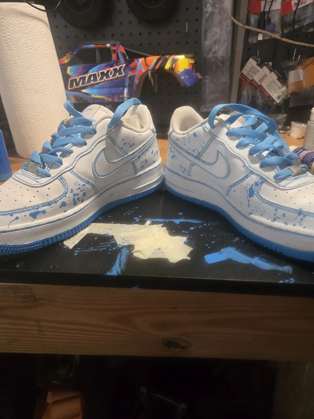 Nike Kids White Sneakers with Light Blue Accent Details